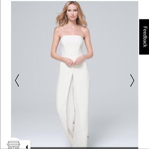 White House Black Market white strapless jumpsuit, size 2